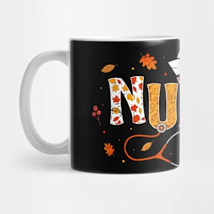 Retro Autumn Pumpkin Fall Nurse Life Thanksgiving Nurse Mug